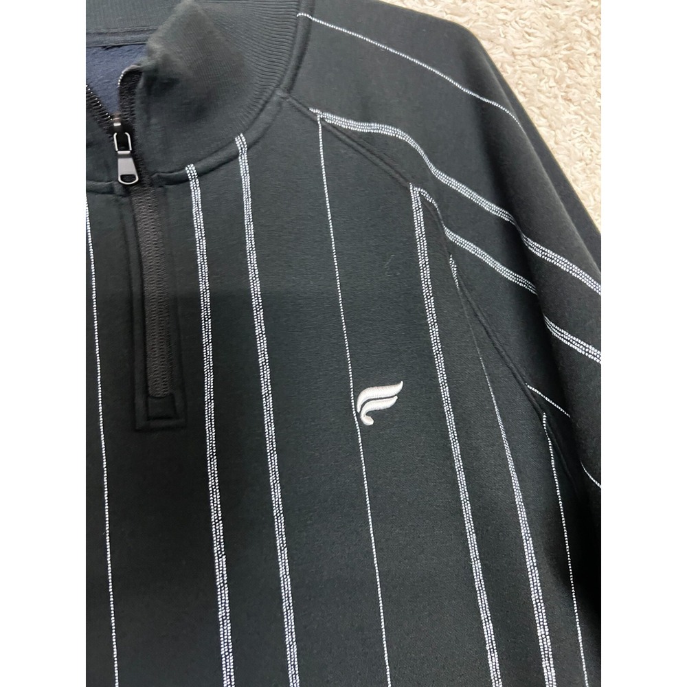 Fabletics To Go Quarter Zip Sweatshirt Mens XL Black Striped Athleisure Golf - Picture 3 of 8